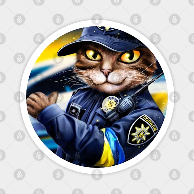 Ukrainian Cat Policeman Magnet by Marysha_art